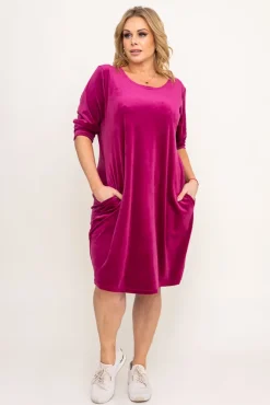 Polski Wrzosowa Sukienka welurowa DEMY