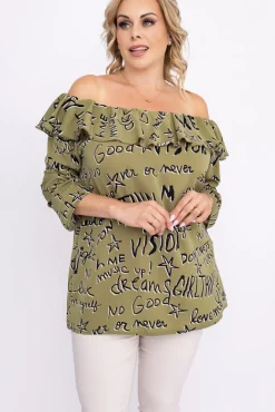 Damskie Polski Zielona Bluzka LOREZIA Wzór 2