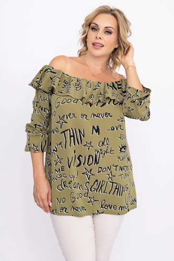 Damskie Polski Zielona Bluzka LOREZIA Wzór 2