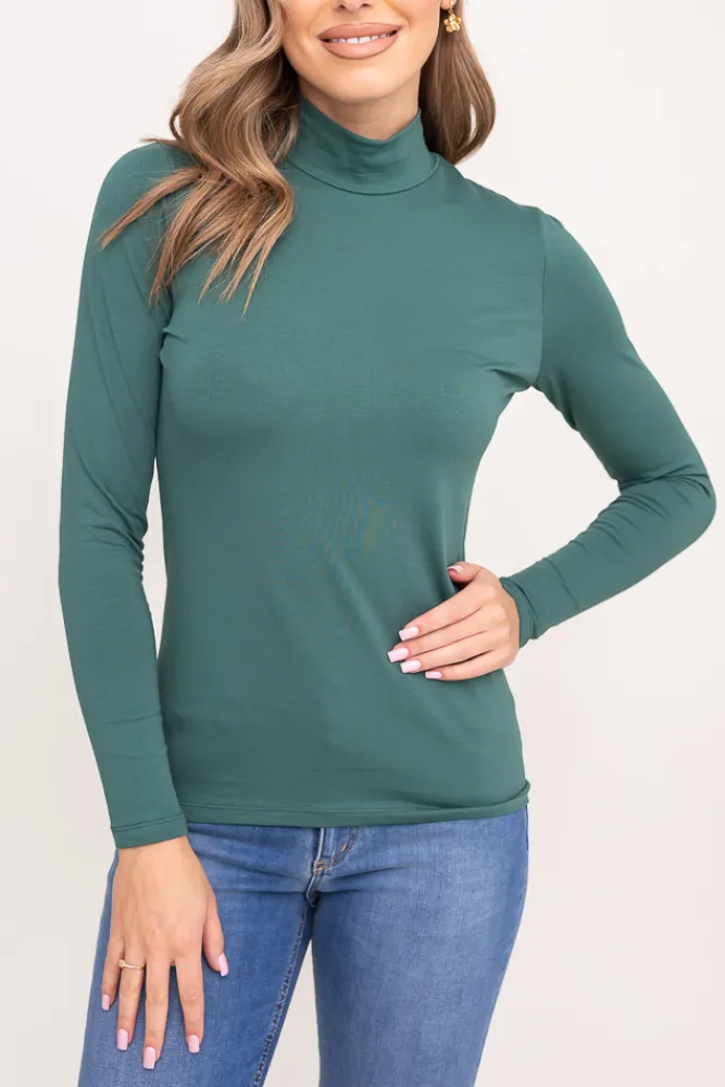 Damskie Polski Zielona Bluzka z półgolfem KERZI