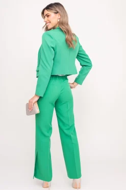 Damskie Polski Zielona Marynarka dwurzędowa KENVI