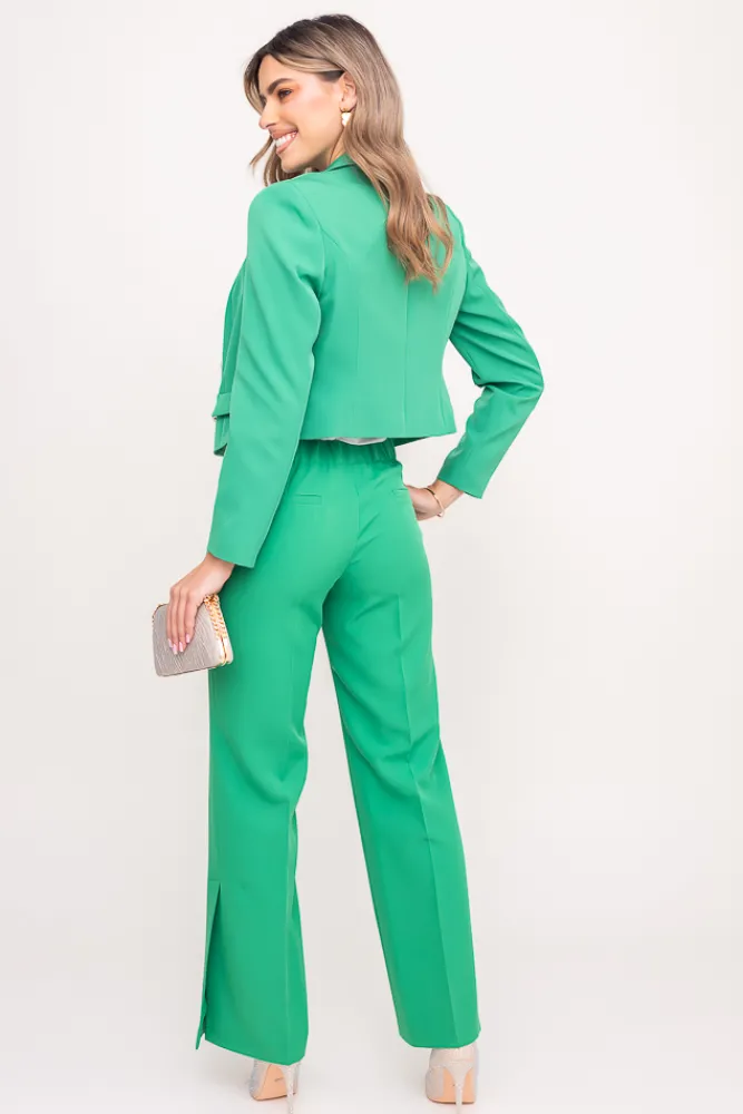 Damskie Polski Zielona Marynarka dwurzędowa KENVI