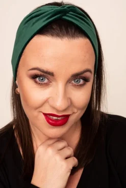 Polski Zielona Welurowa Opaska na włosy MAGNETIC