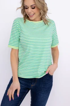 Damskie Włoski Zielono-turkusowa Bluzka LEZIRO