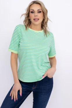 Damskie Włoski Zielono-turkusowa Bluzka LEZIRO