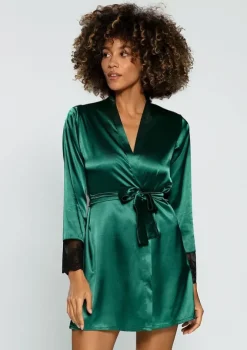 Polski Zielony Szlafrok satynowy HAILEY