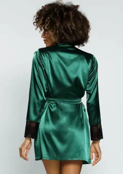 Polski Zielony Szlafrok satynowy HAILEY